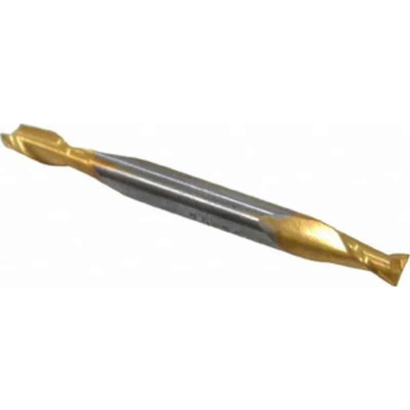 KYOCERA SGS 5/32, 5/16 LOC, 3/16 Shank Diam, 2 OAL, 2 Flute, Solid Carbide Square End Mill Double End, TiN Finish, Sp...